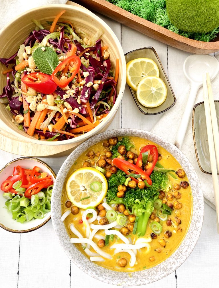 Fresh salad with vegetables and lemon