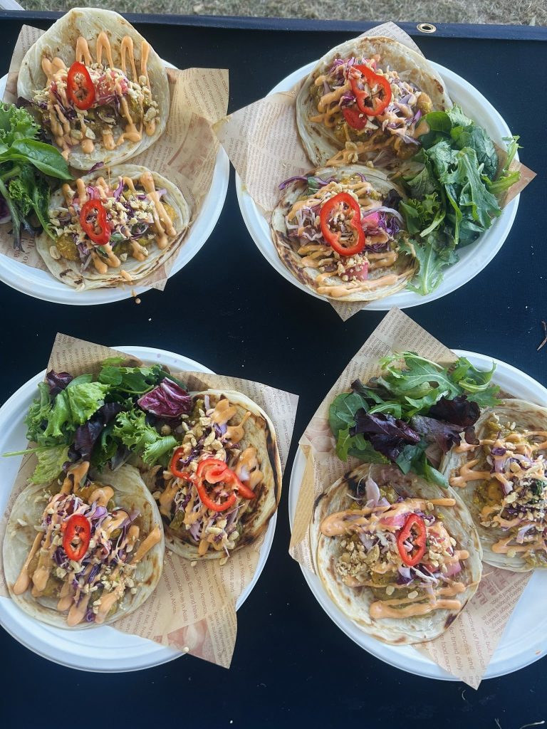 Fresh gourmet salads prepared for an event