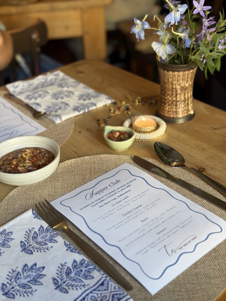 Artisan bread and gourmet dishes prepared for dining